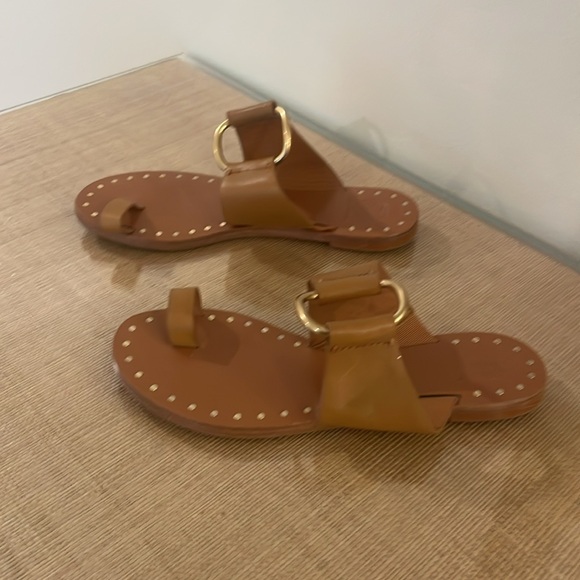 Tory Burch - Brannan Studded Leather Sandals - Tan - Size 7.5 - Picture 2 of 7